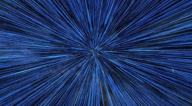 La vitesse de la lumière, telle qu'elle est matérialisé dans Star Wars.