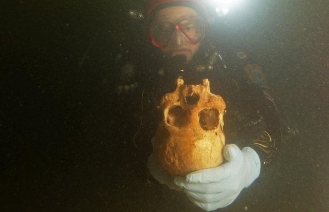 Un squelette découvert au Mexique.