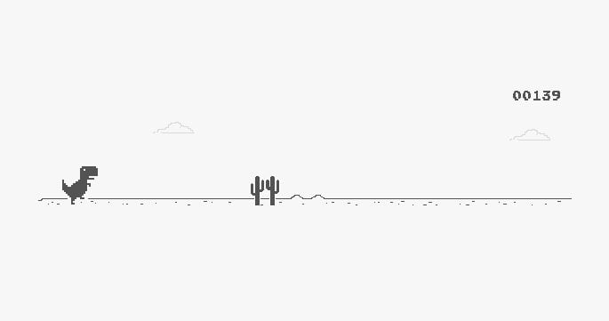 Le "T. Rex Game" sur Mozilla Firefox