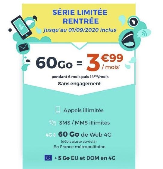 Cdiscount Mobile : un forfait mobile à 3,99 euros par mois avec 60