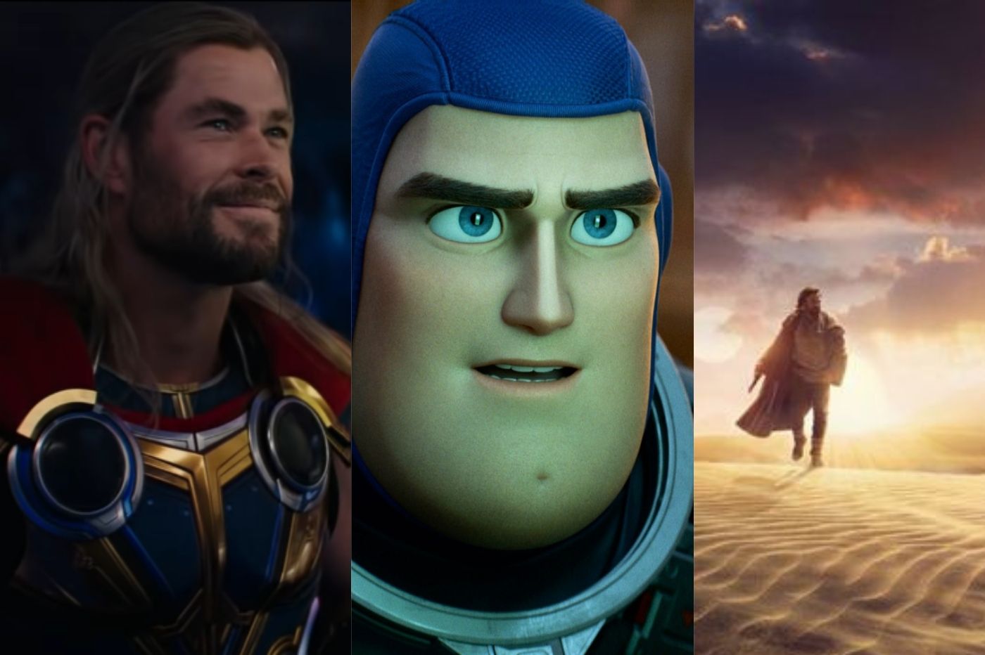 thor, Buzz l'éclair et Obi-wan