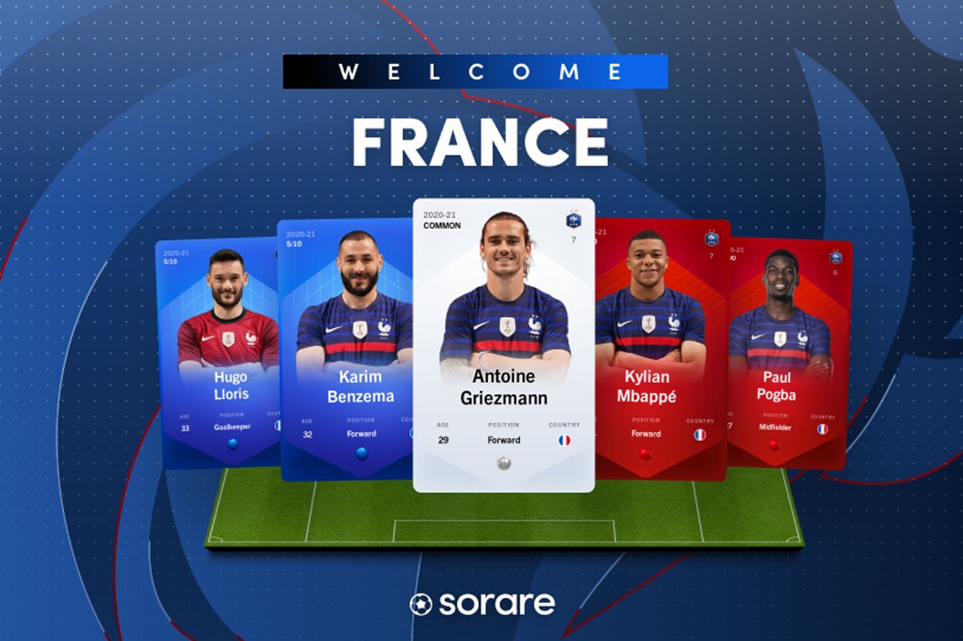 Euro : les cartes des joueurs de l'Équipe de France débarquent sur Sorare