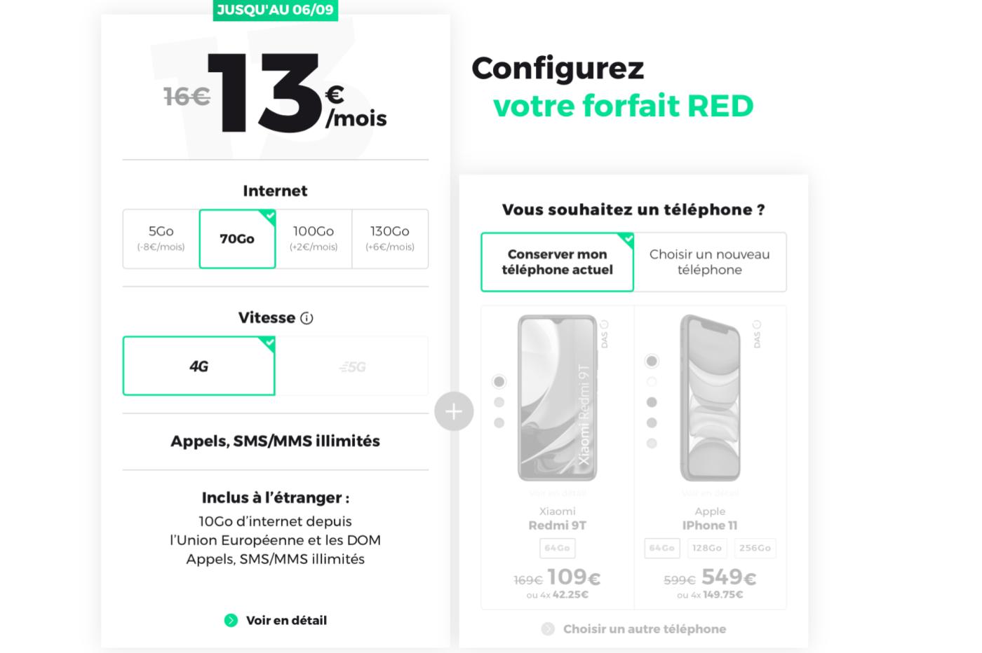Forfait 70 Go RED by SFR