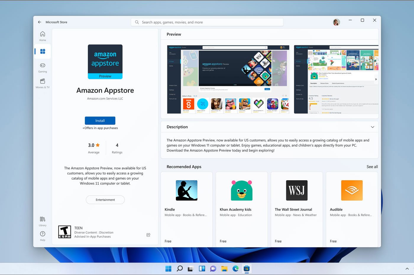 Amazon Appstore Windows 11