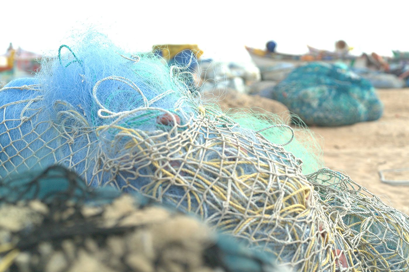 Filets de pêche abandonnés