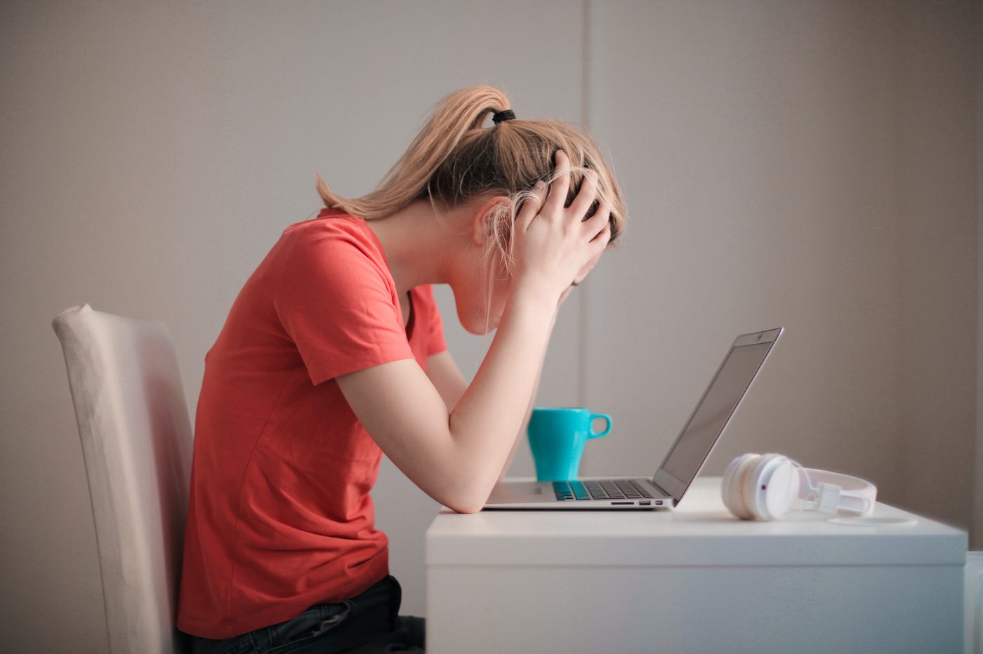 Télétravail ordinateur stress