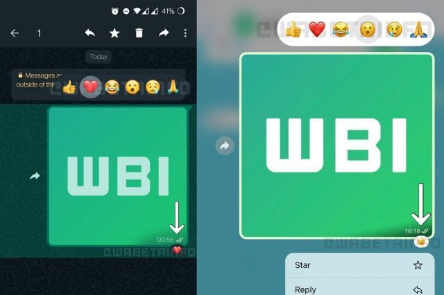 WhatsApp réactions