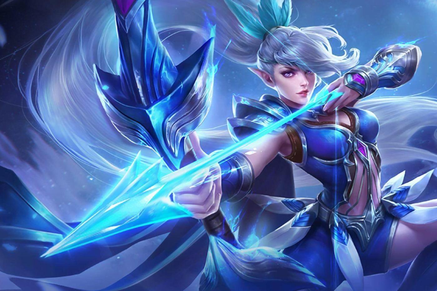 Image d'un personnage de Mobile Legends, une archère de glace