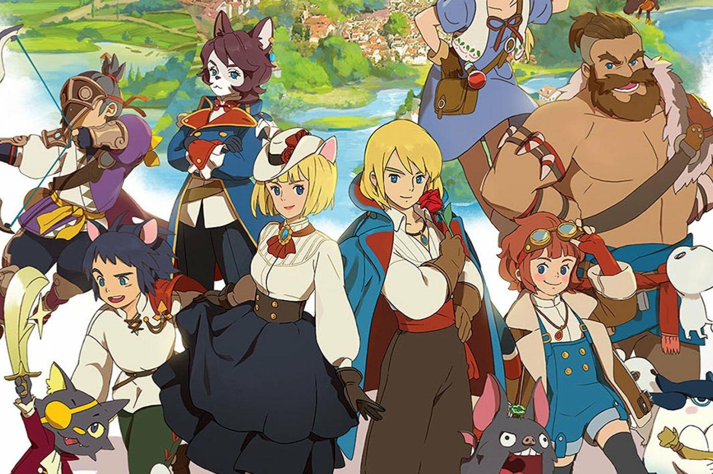Image promotionnelle du MMORPG Ni no Kuni Cross Worlds avec tout un tas de personnages du jeu regroupés