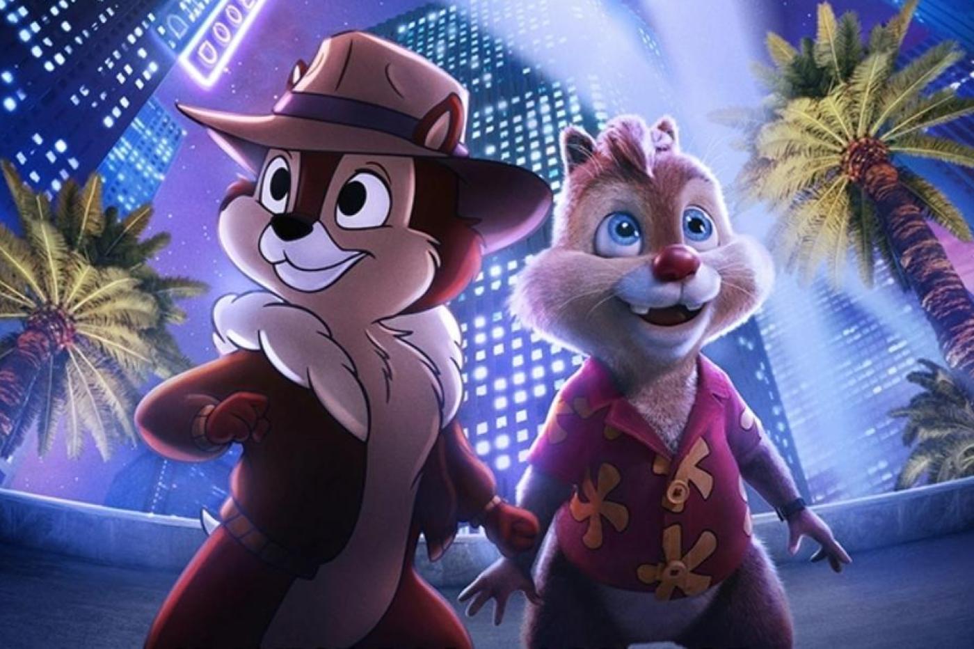 Extrait du poster du film Disney+ Tic et Tac les Rangers du Risque avec les deux mascottes