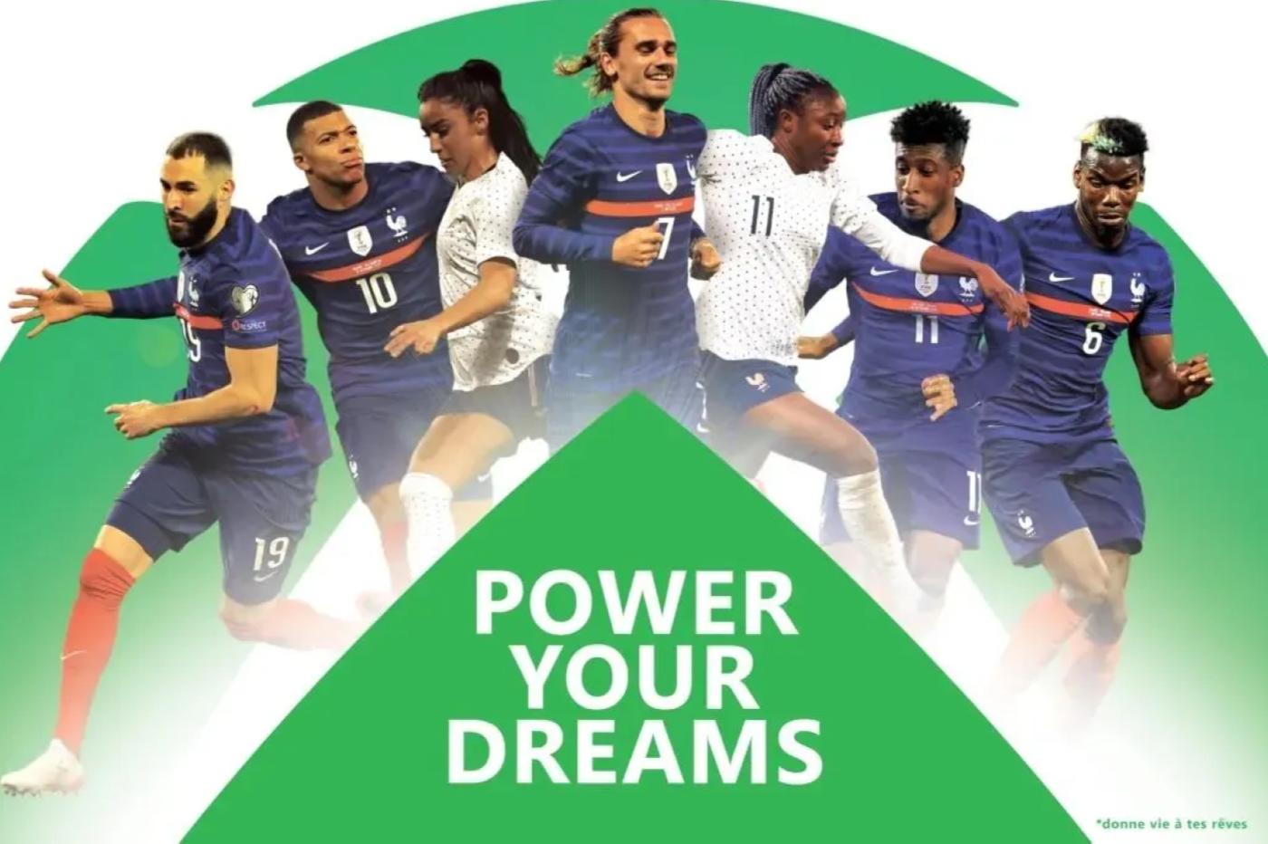 Image promotionnelle de la nouvelle web série Power Your Dreams en partenariat avec l'équipe de france de football
