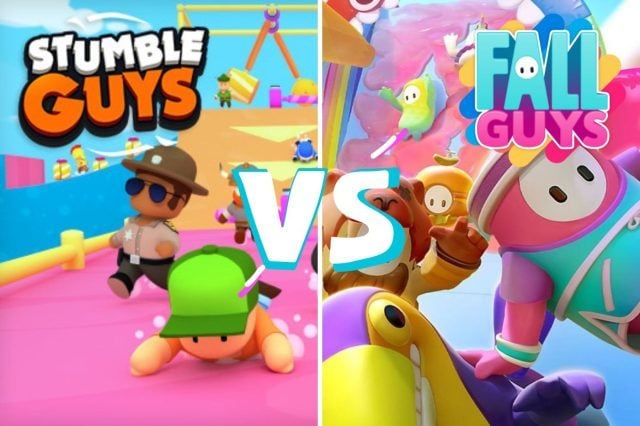Image de Stumble Guys à gauche et Fall Guys à droite