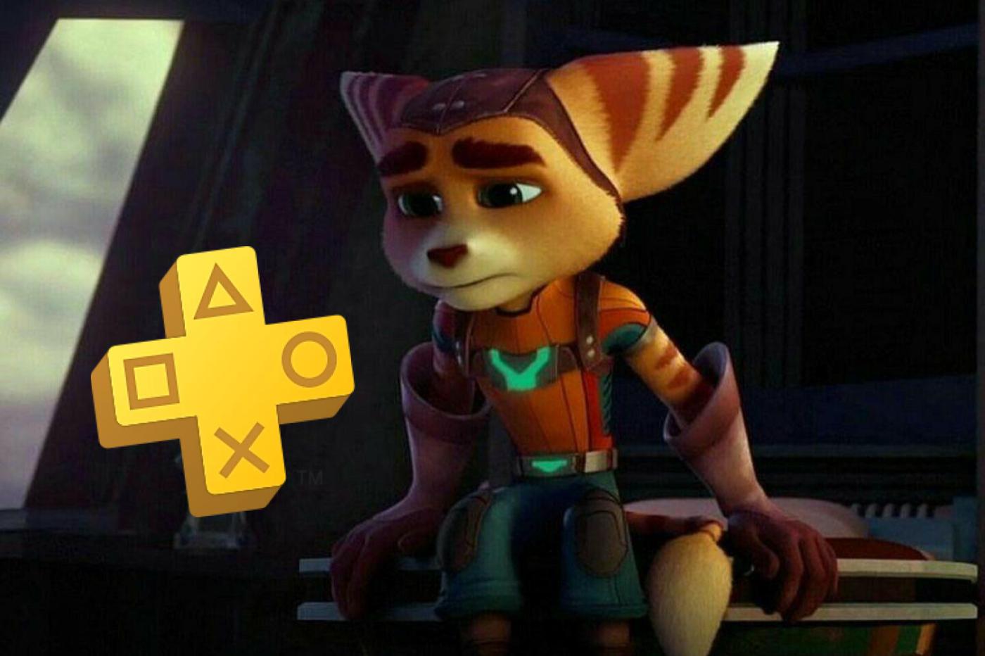 Image de Ratchet de Ratchet et Clank triste regardant le logo PlayStation Plus