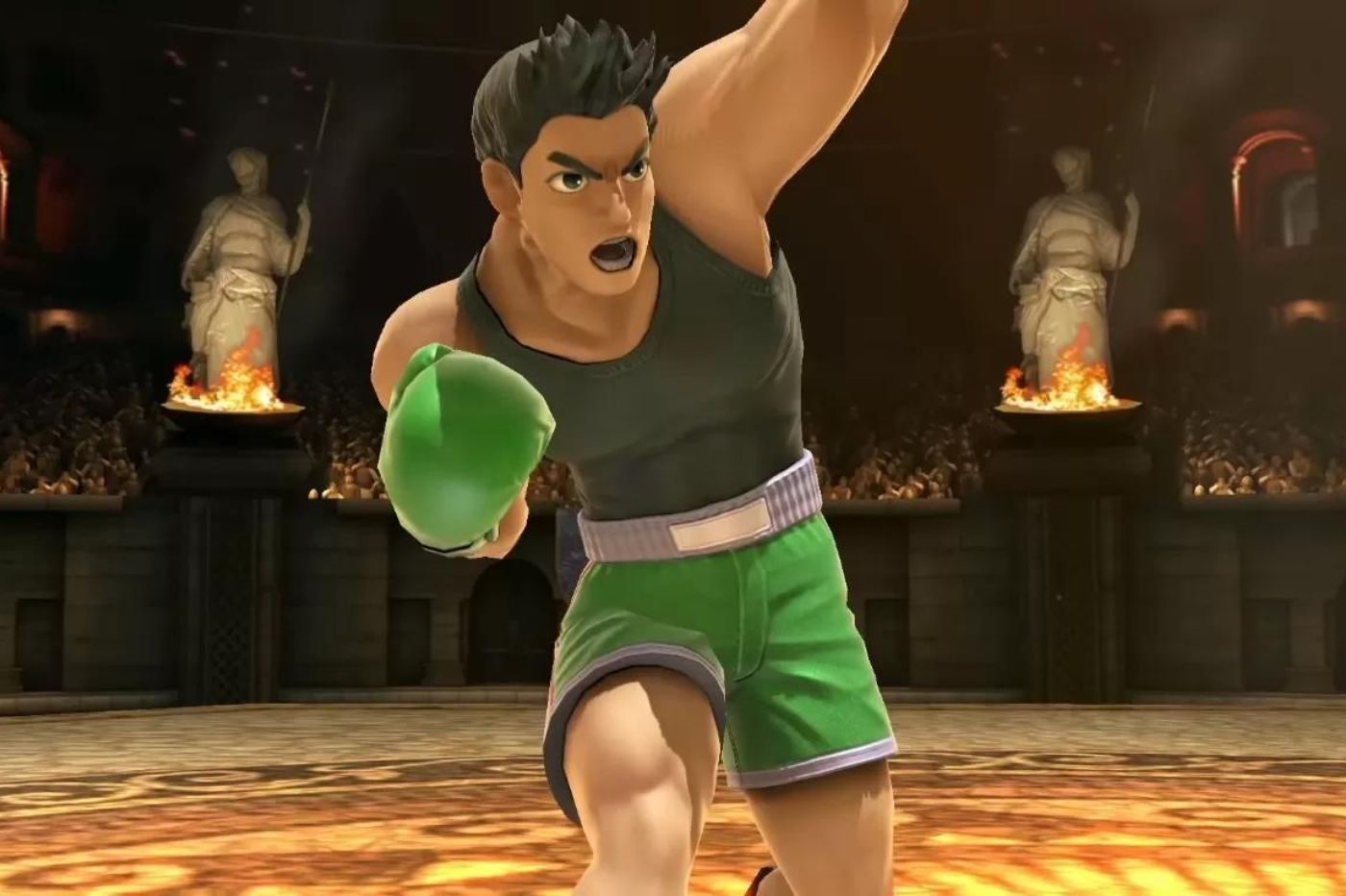 Little Mac dans Super Smash Bros sur l'arène Fire Emblem.