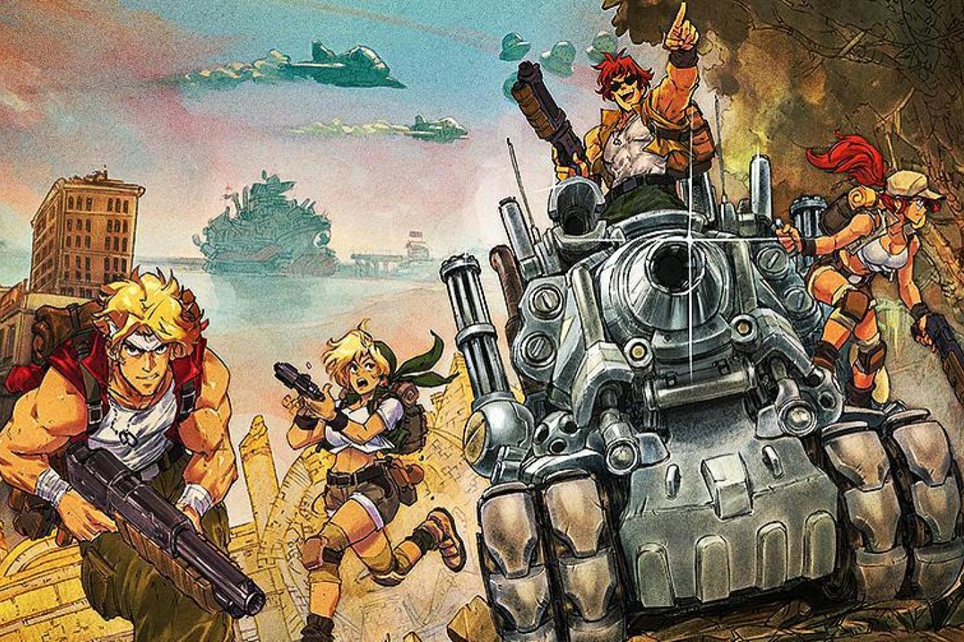 Image promotionnelle de Metal Slug Tactics avec tous les héros