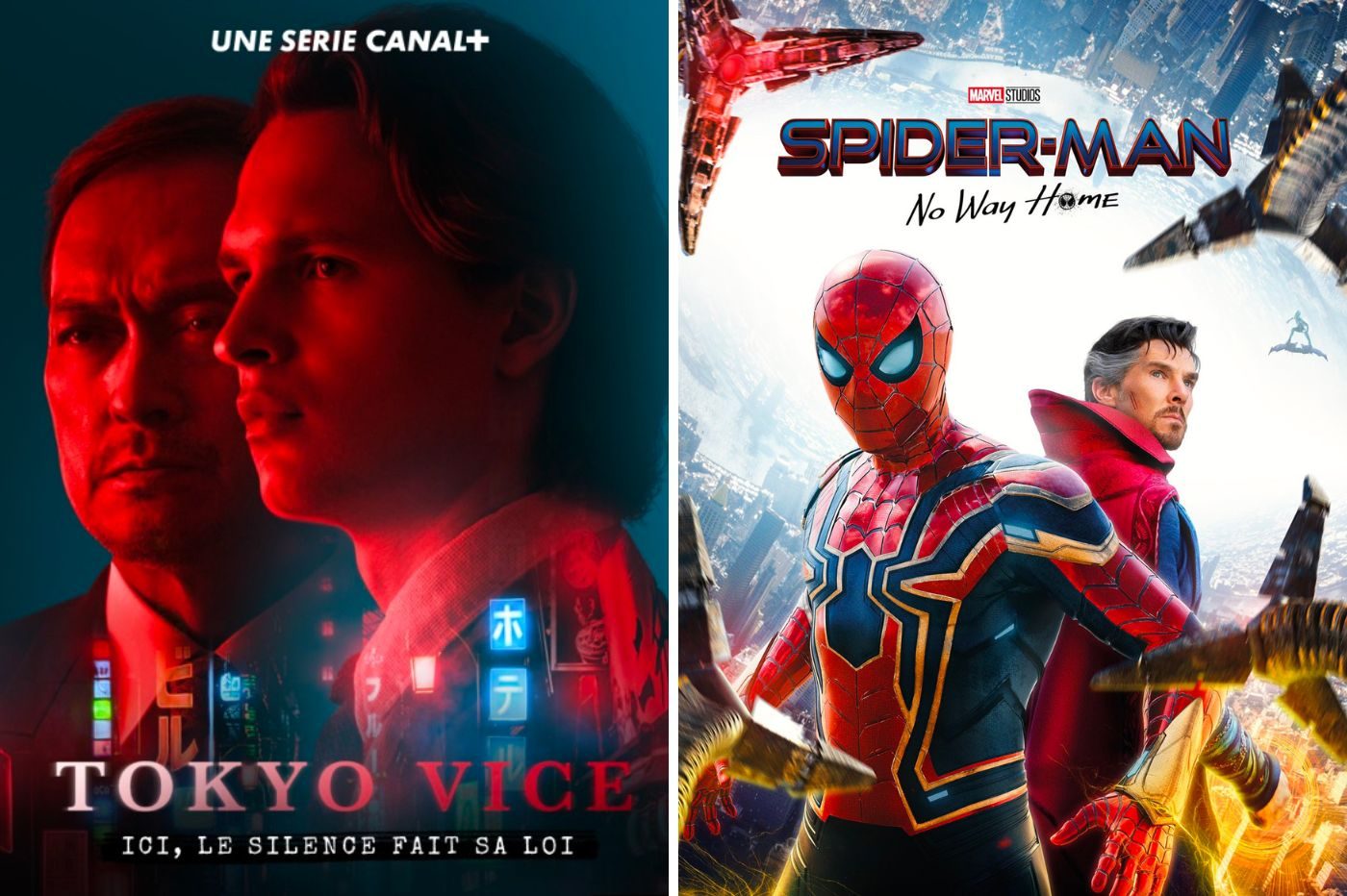 Affiches de Tokyo Vice et Spider-Man : No Way Home