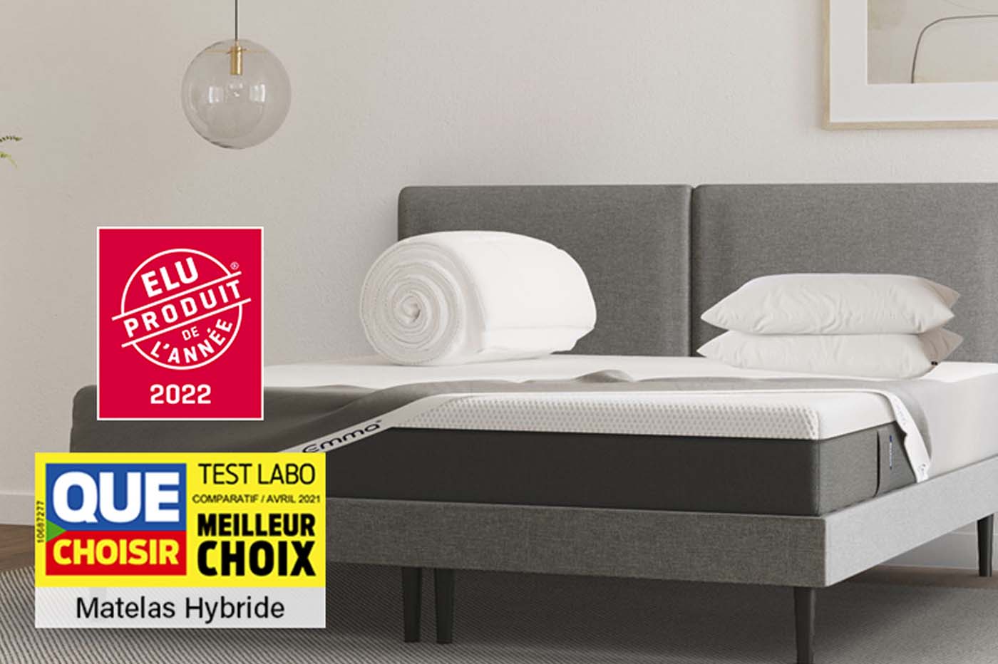 Bénéficiez d'une offre renversante sur le matelas Emma Hybride Premium  pendant les soldes