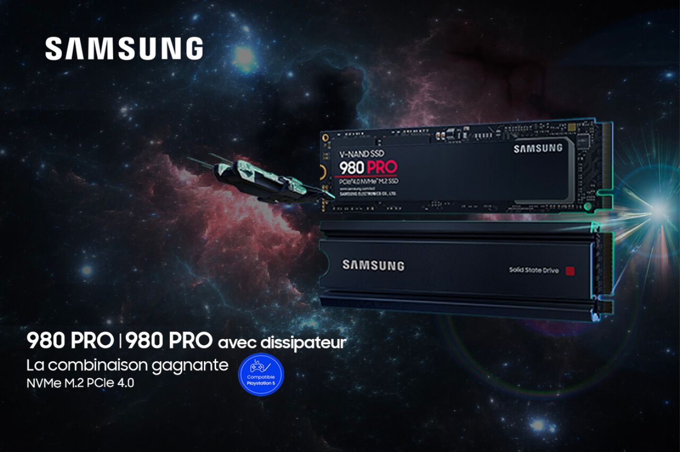 Disque dur SSD interne SAMSUNG 980 PRO 2 To + dissipateur