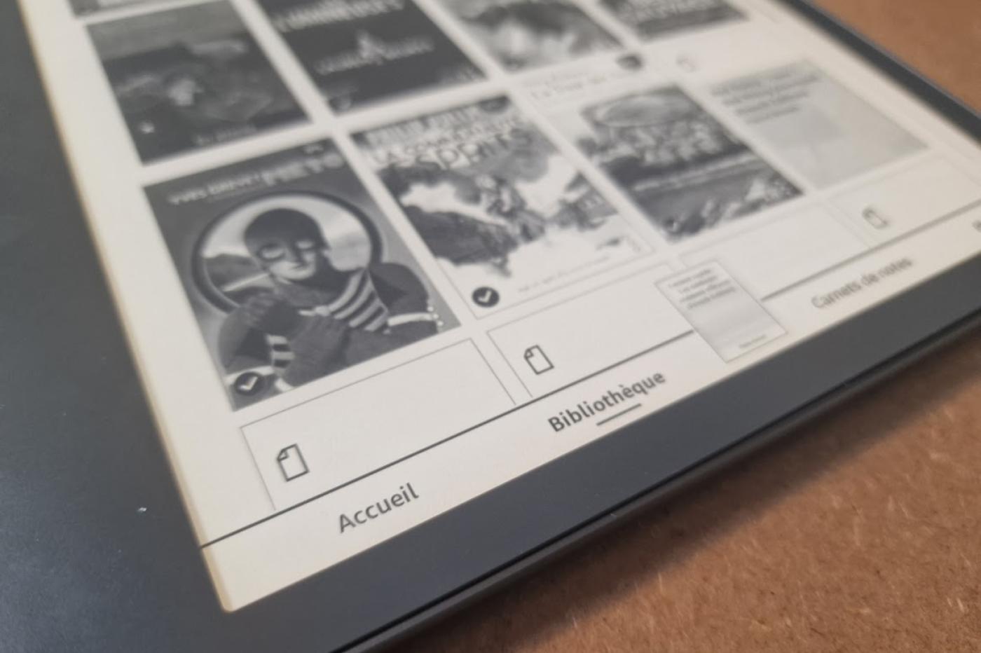 Amazon kindle Scribe menu