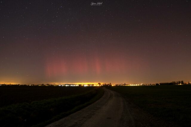 Une aurore capturée dans le nord de la france par le phoitographe Sylvain Wallart