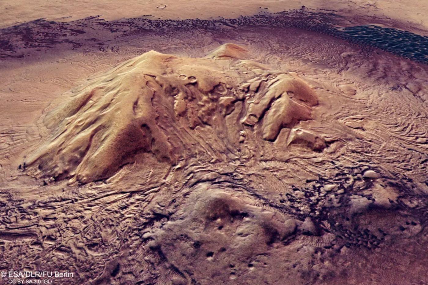 Une image du cratère de Moreux capturé par Mars Express
