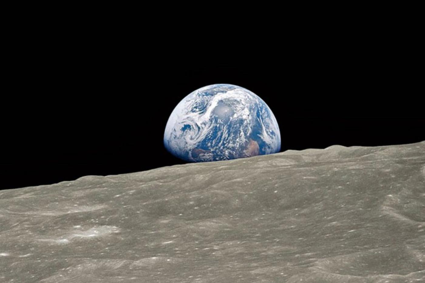 La Terre vue de la Lune pendant la mission Apollo 8