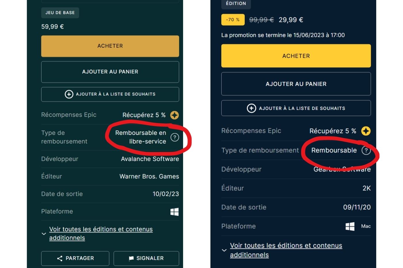 Epic Games Store : comment se faire rembourser un jeu déjà lancé