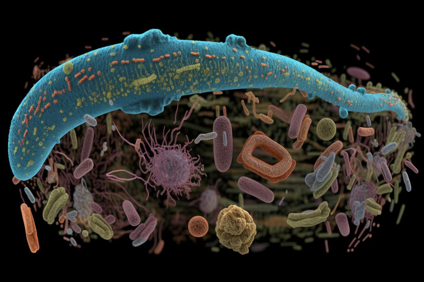 une représentation abstraite du microbiote