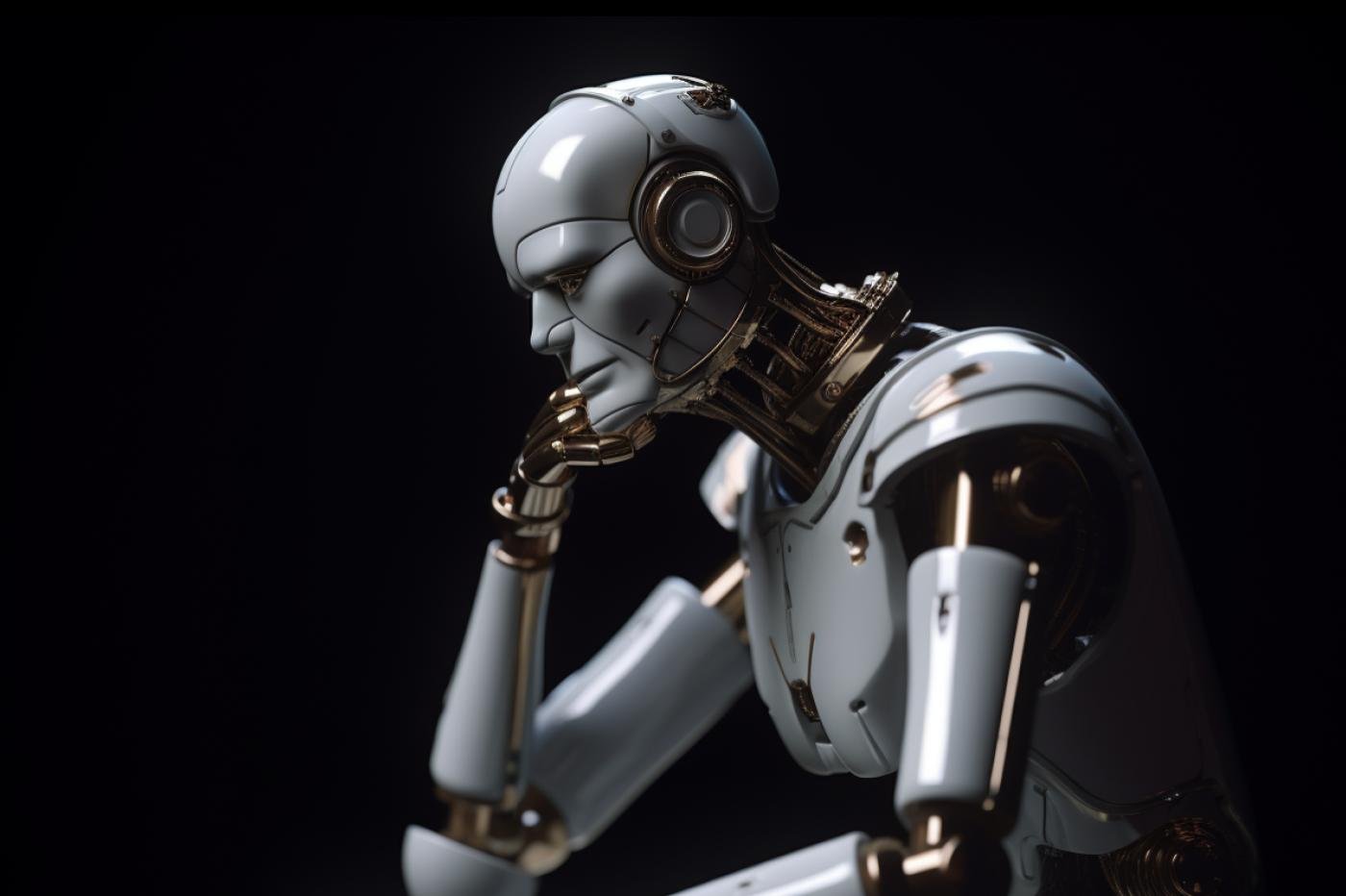un robot penseur généré grâce à MidjourneyAI