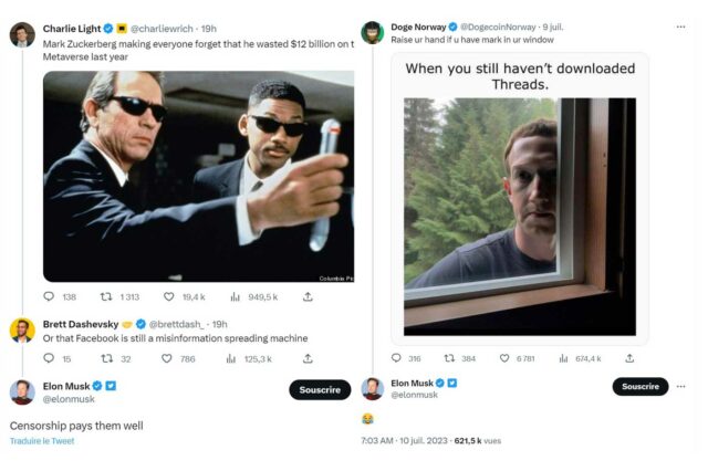 Elon Musk déclare la guerre à Mark Zuckerberg et perd ses nerfs