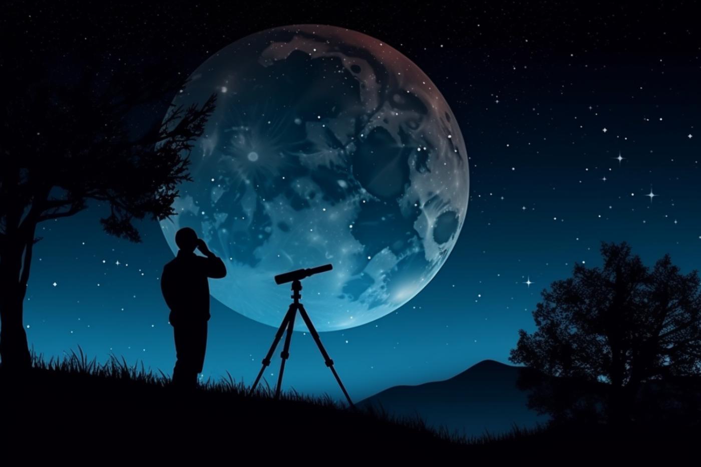 Une illustration d'une super lune générée par Midjourney