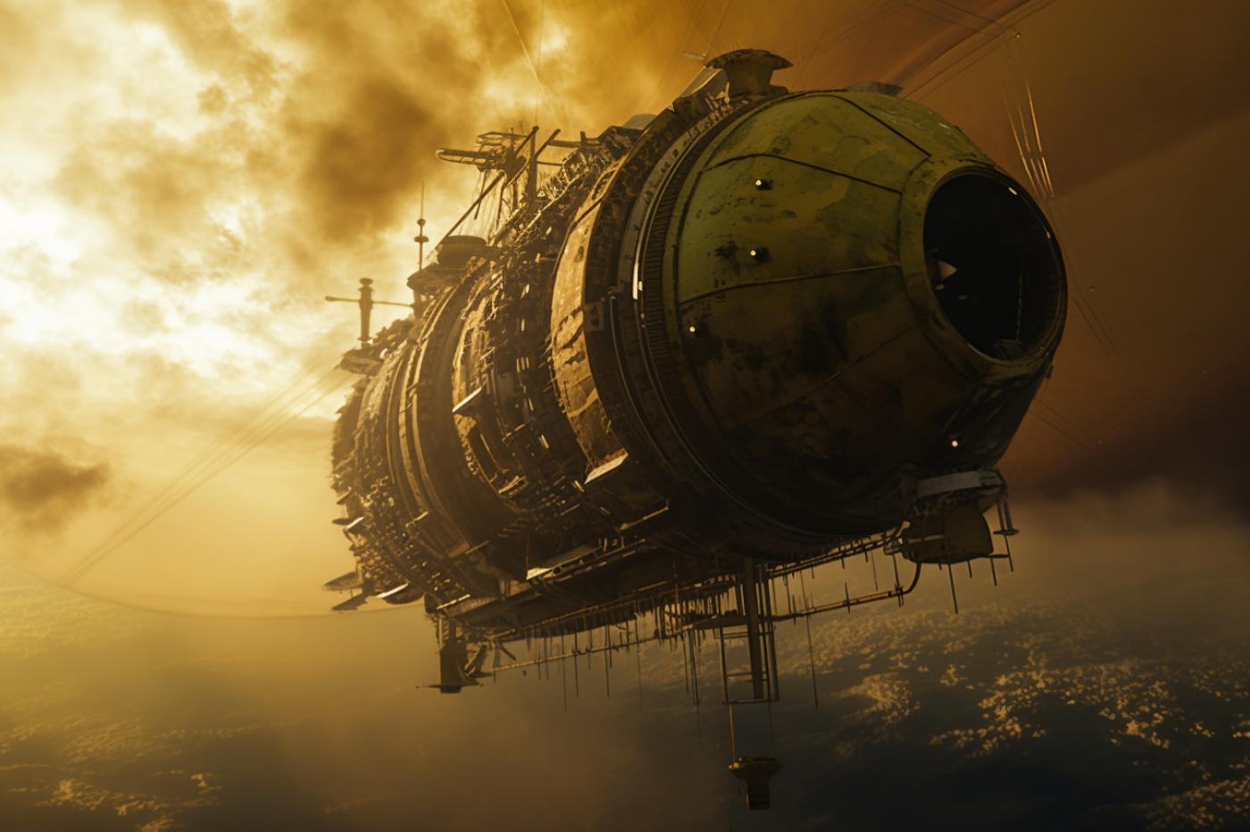 Une représentation d'une station habitée dans l'atmosphère de Vénus par MidjourneyAI