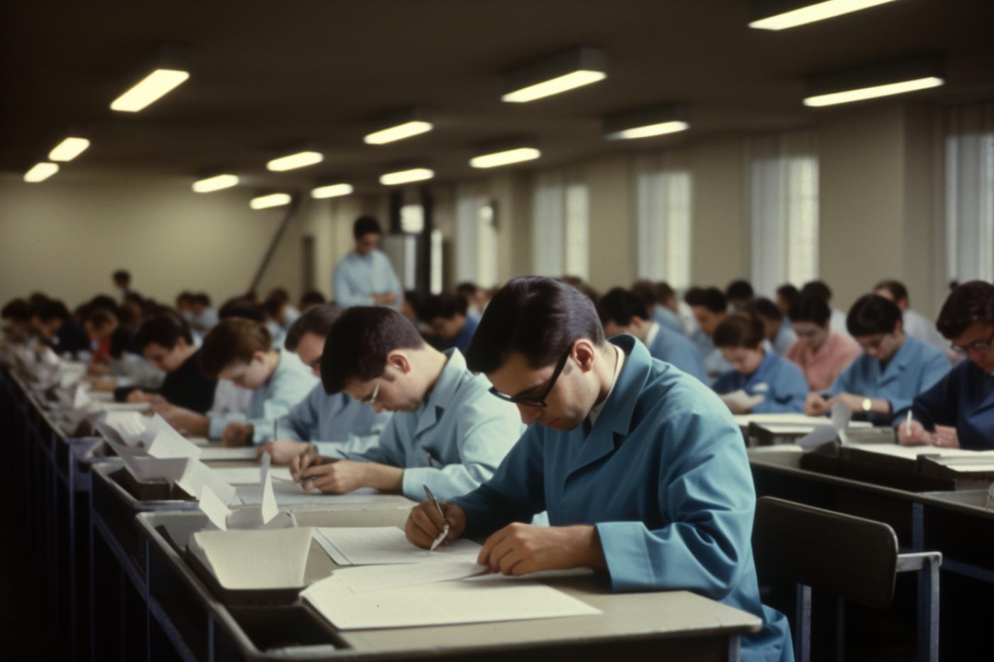 Un examen écrit en école de médecine généré par MidjourneyAI