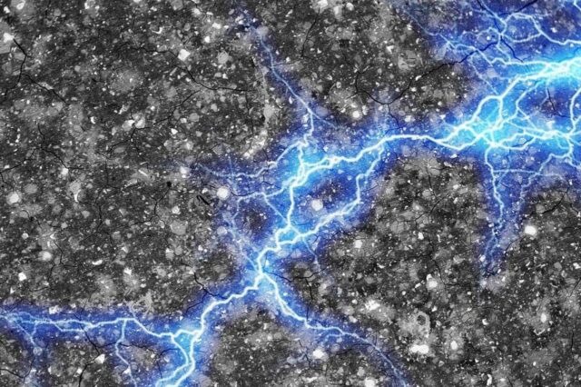 Une vue d'artiste d'un ciment au noir de carbone