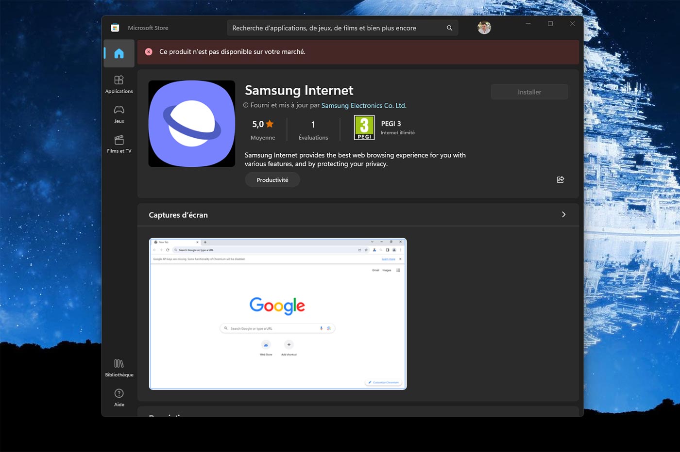 Microsoft Store Samsung Internet Windows