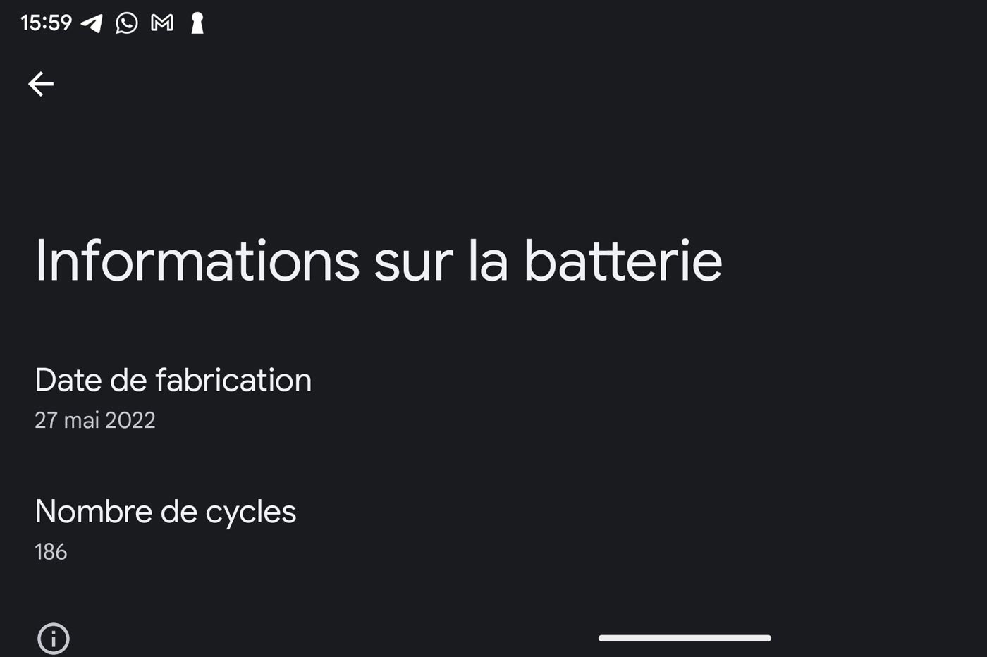 Google Pixel 7 Informations Batterie