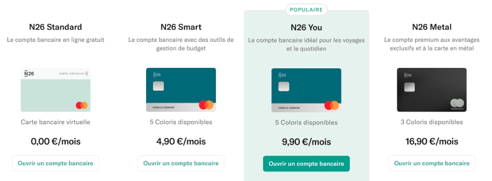 N26 Cartes Bancaires