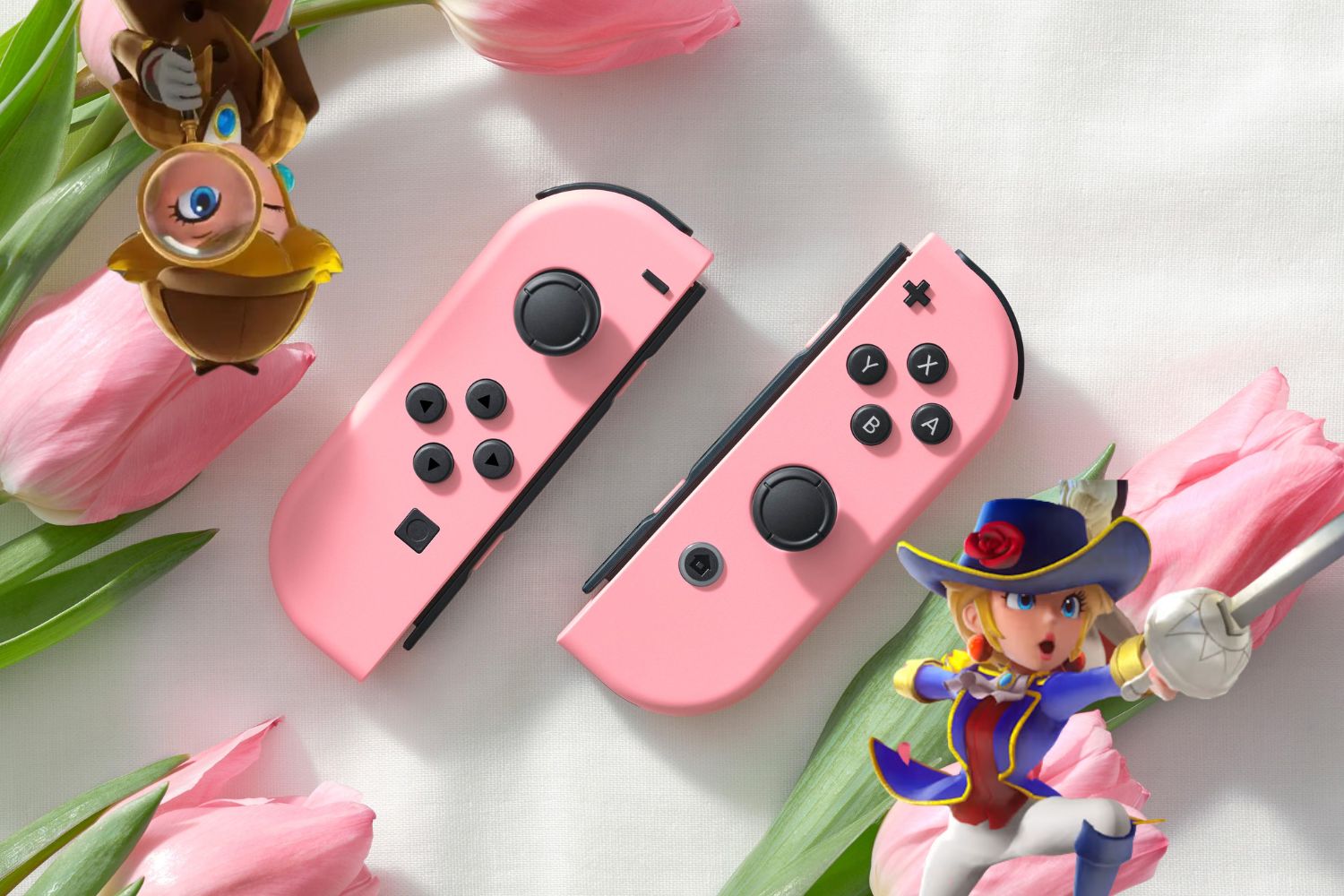 Princesse Peach Showtime Joy Con Rose Pastel