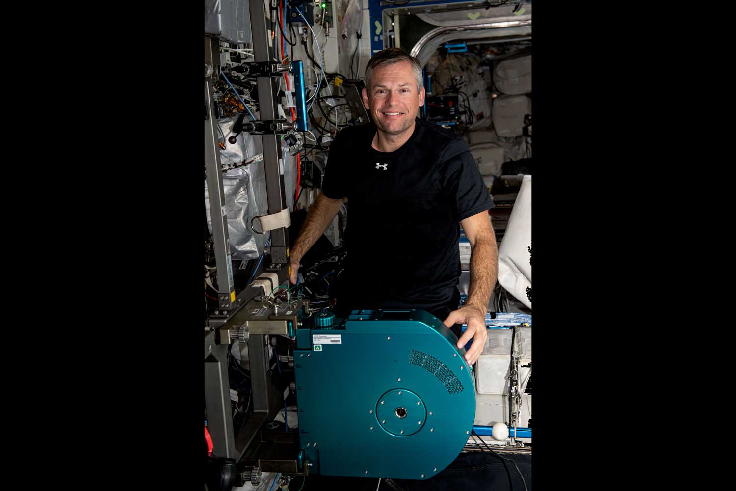 Andreas Mogensen With Fergo Bike On Iss