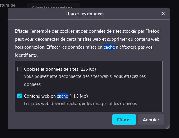 Firefox Vider Cache