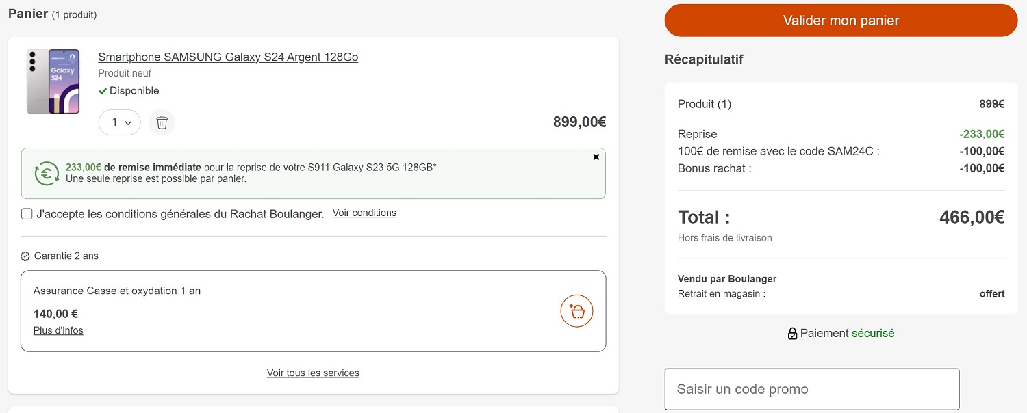 Galaxy S24 Boulanger