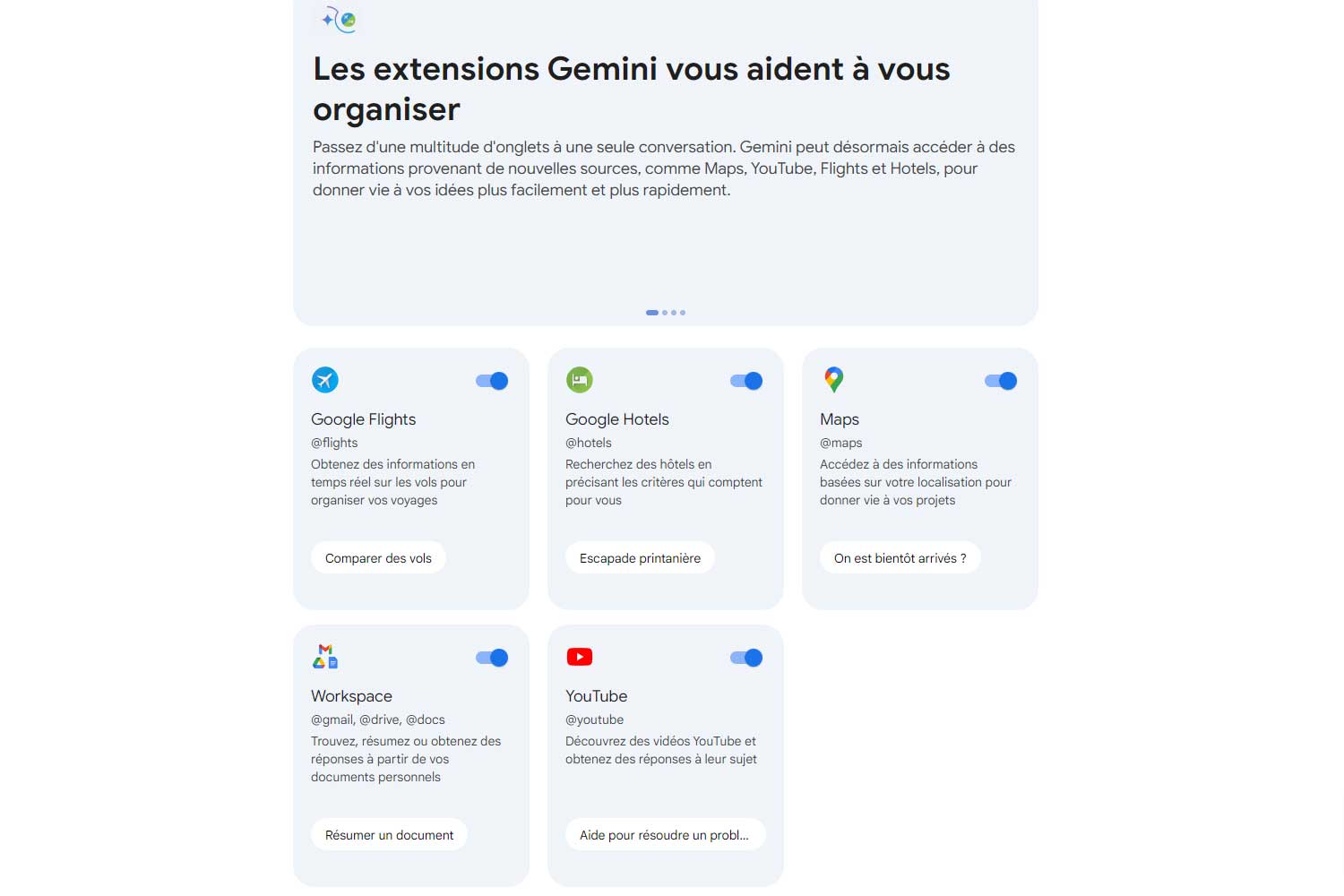 Extensions Gemini Google
