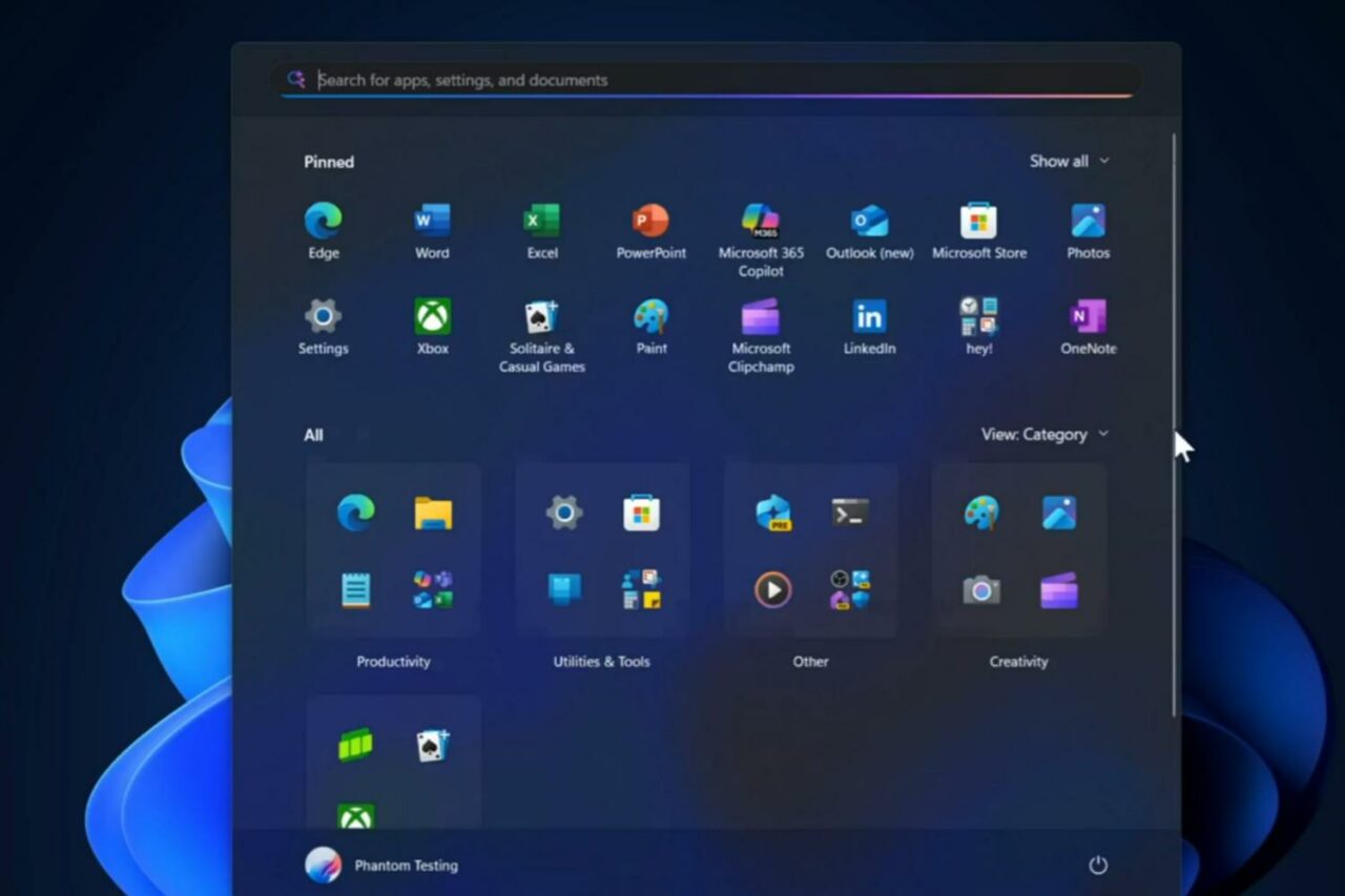 Menu Démarrer Mise à Jour Windows 11