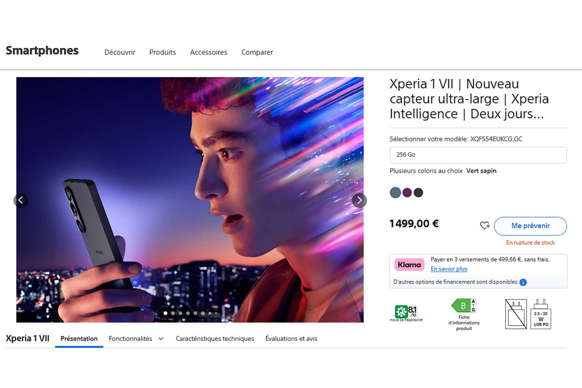 Smartphones Sony France Xperia 1 Vii
