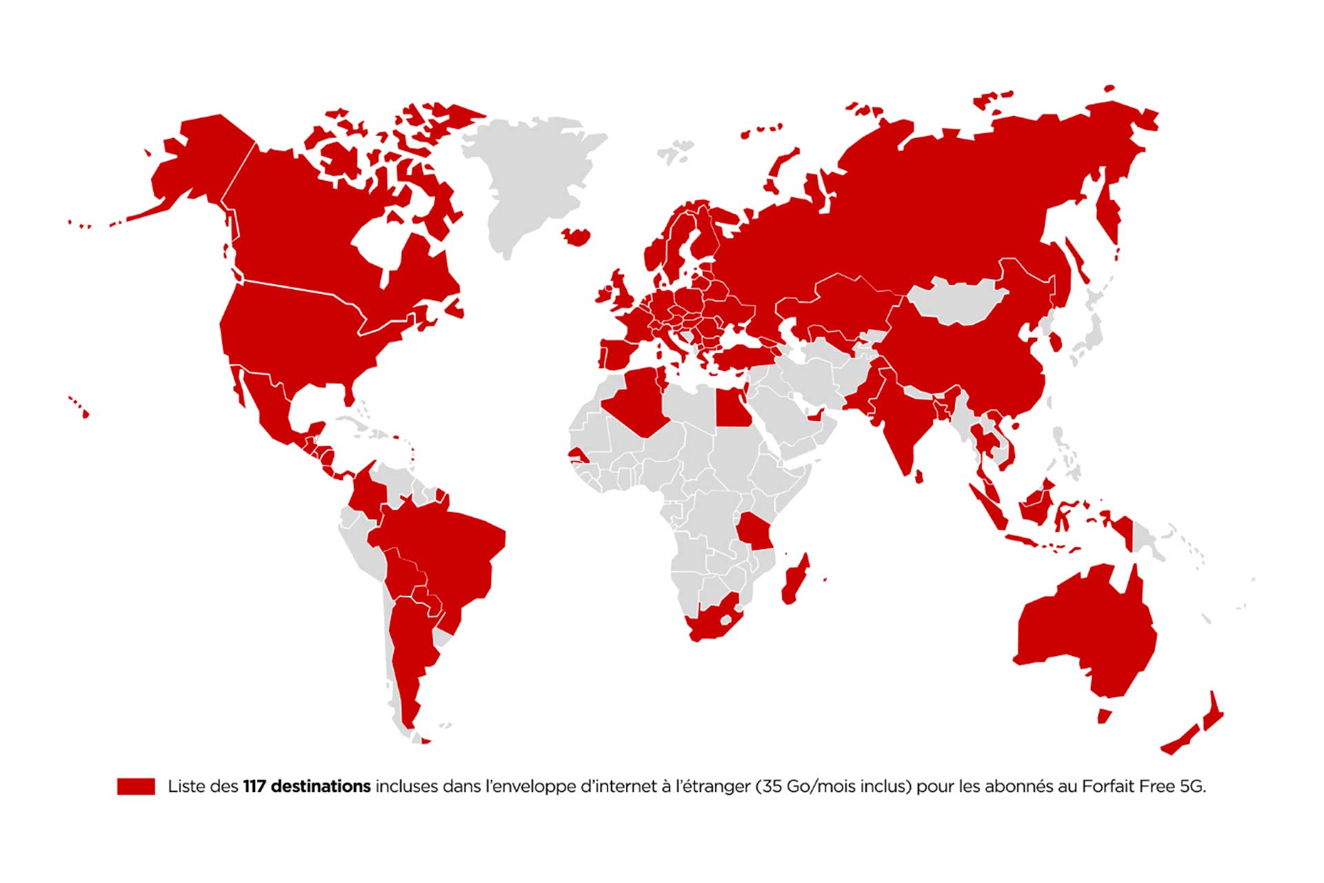 Free Mobile 117 Destinations