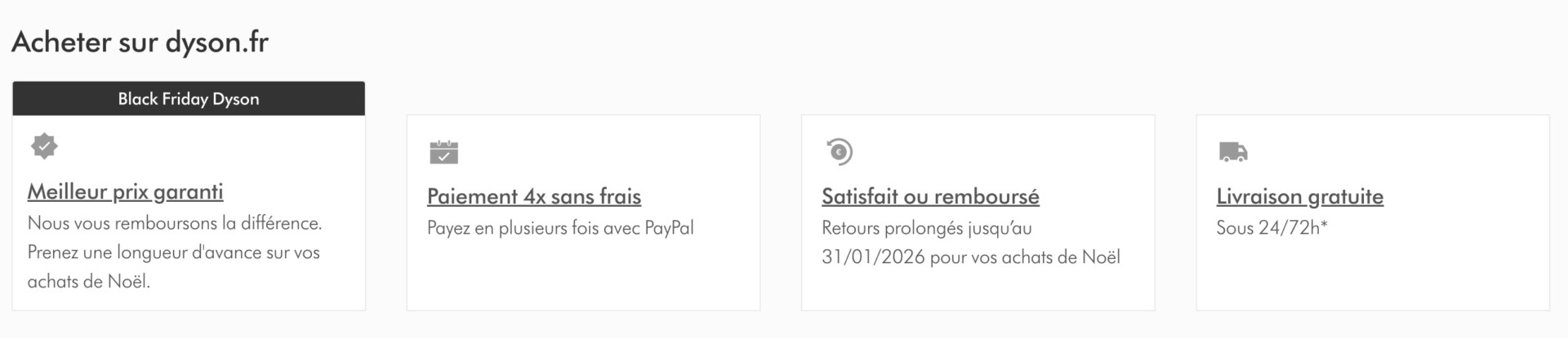 Avantages Dyson site officiel Black Friday 2025