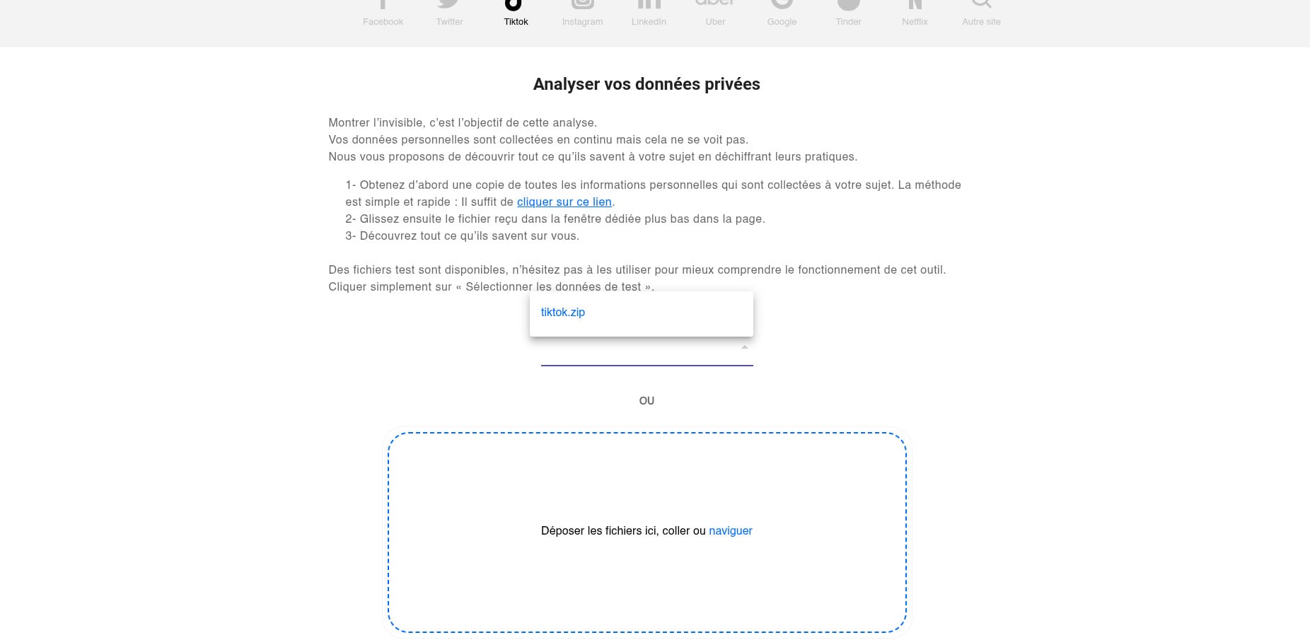 Respecte Mes Datas - ce que les réseaux sociaux savent de vous - TikTok - Instagram