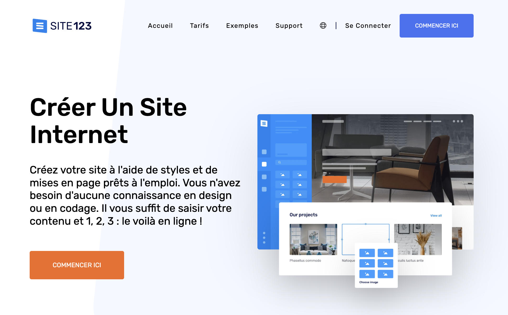 Créateur de site Site123