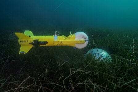 Mine sous-marine neutralisée par la technologie de déminage française en mer