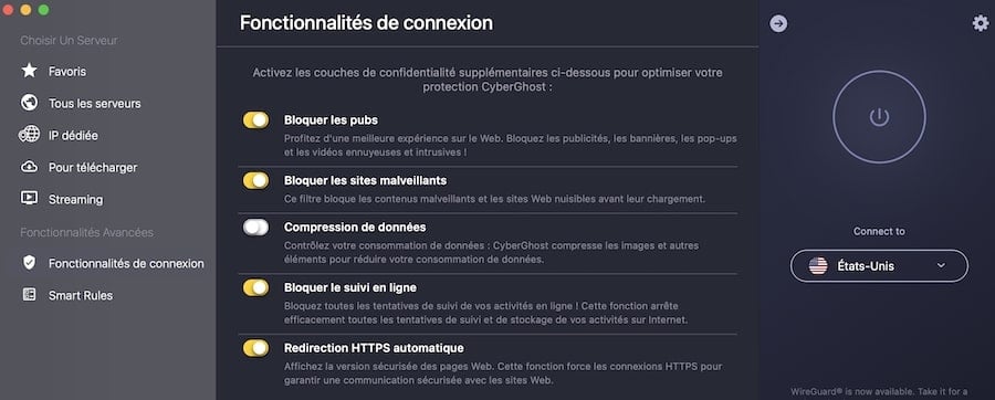Fonctionnalites Cyberghost Vpn